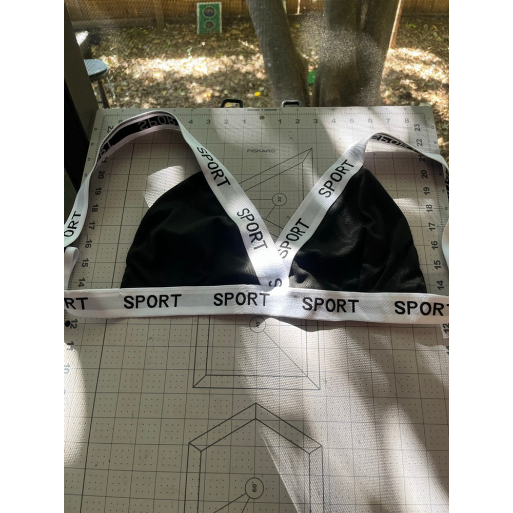 Women's Unbranded Sports Bra XL Black White